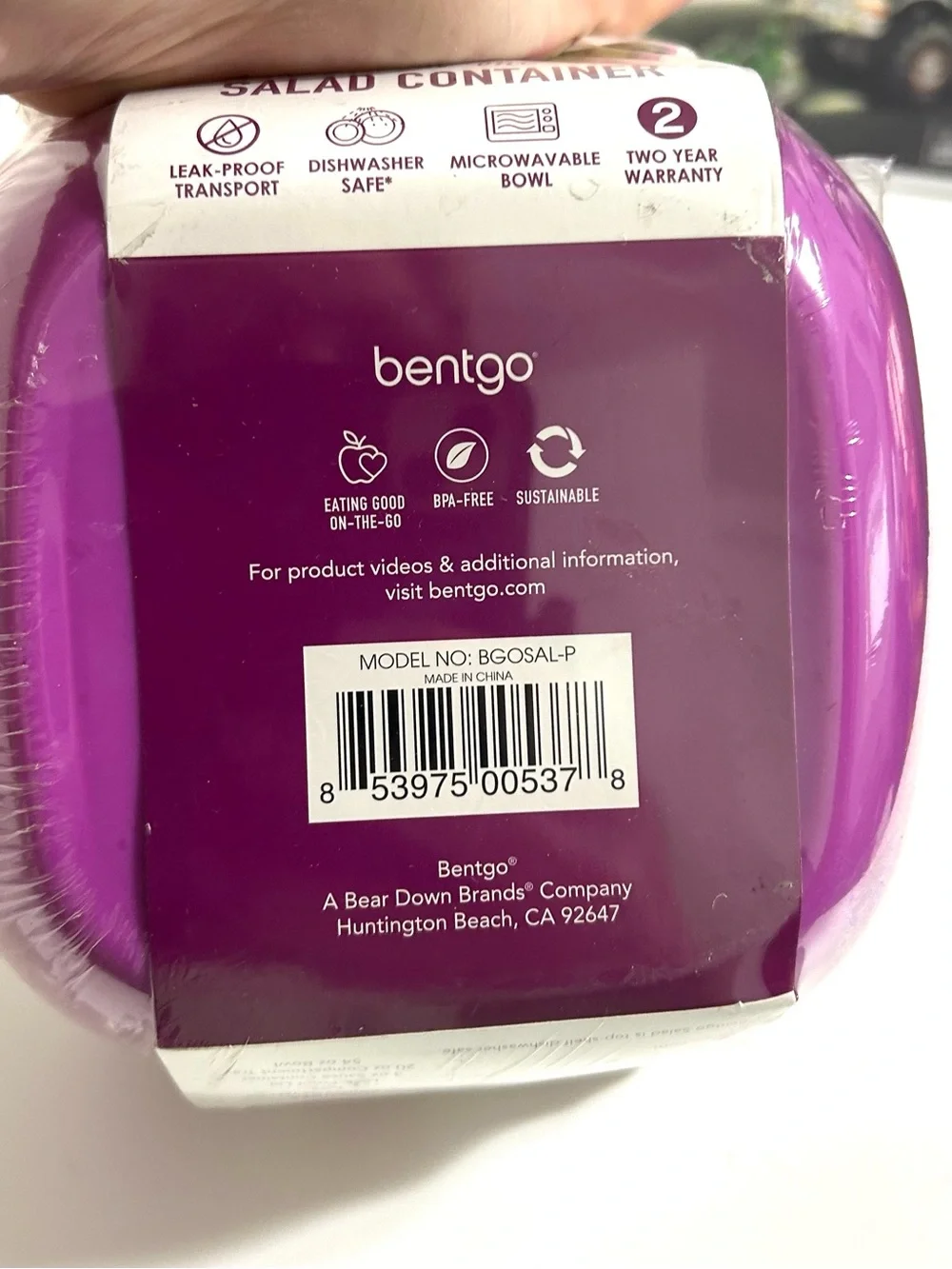 NWT Bentgo Salad Container Purple, All-in-One with a fork